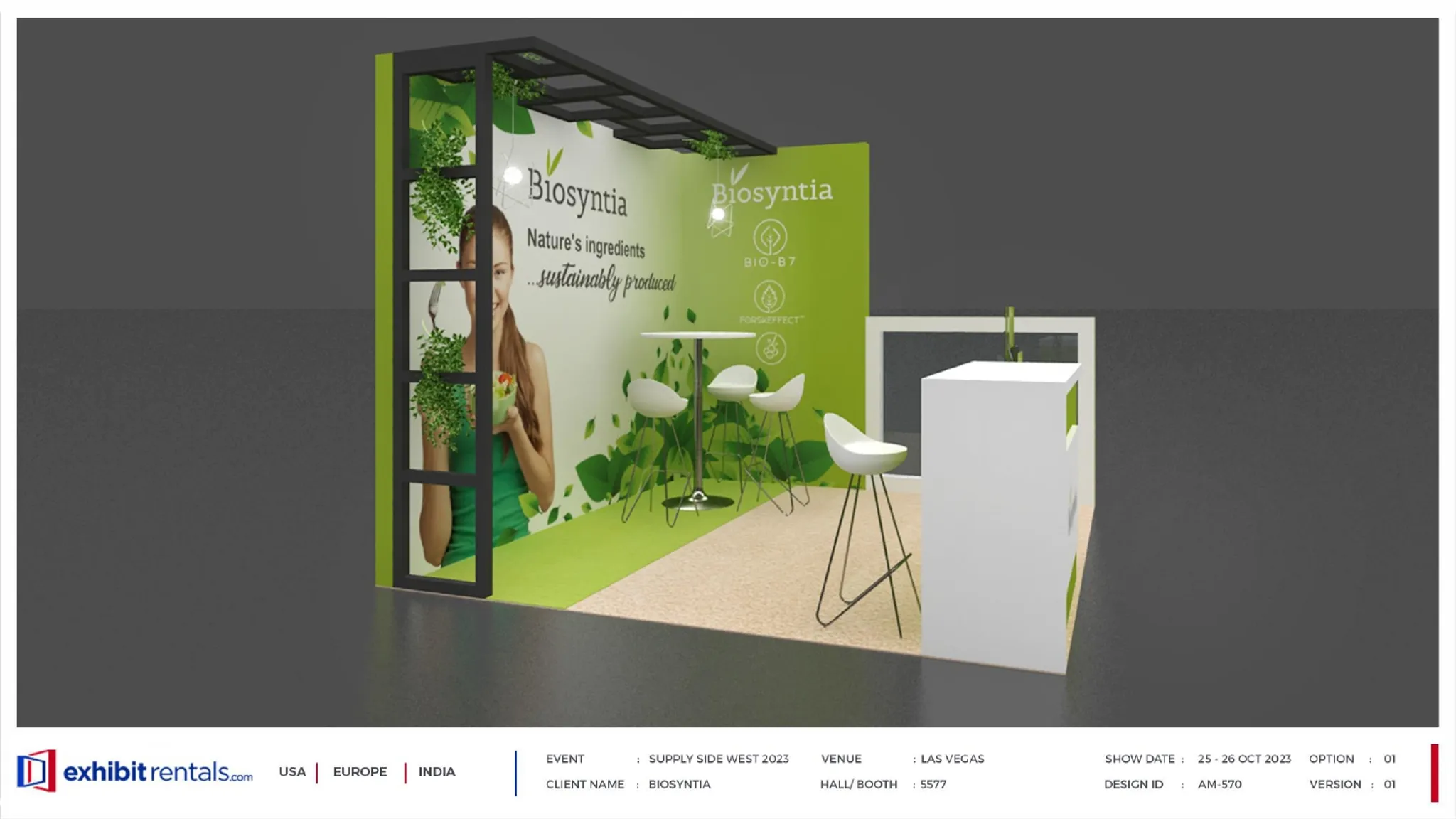 10x10 Perimeter booth design by Exhibit-Rentals